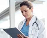 Female doctor with iPad